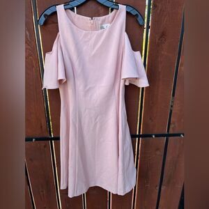 Eliza J Cold Shoulder Shift Dress Size 6 light pink